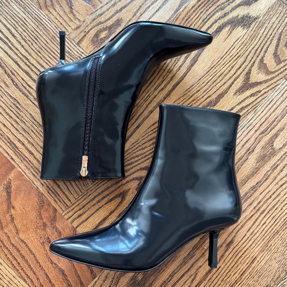 Ann Taylor Patent Leather Booties